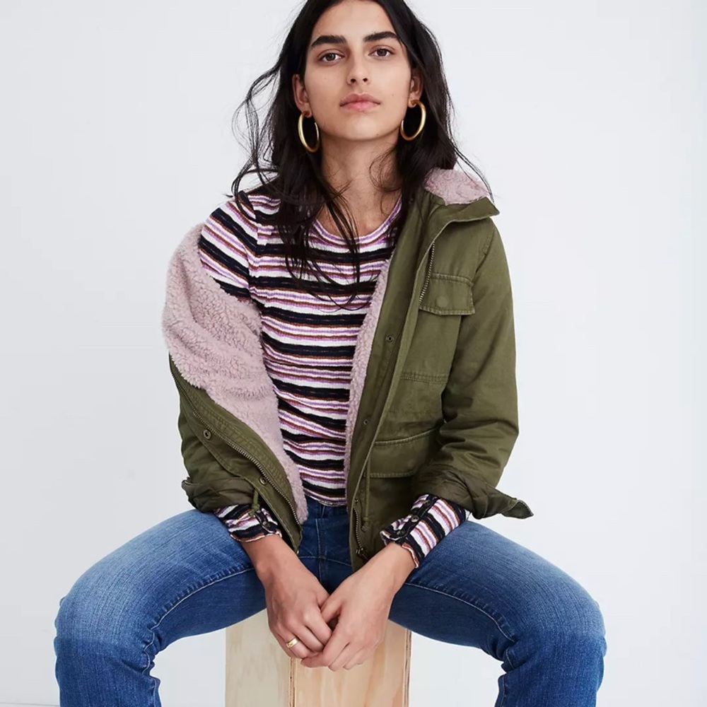 NWT Madewell Sherpa-Trimmed Surplus Jacket Size XXS